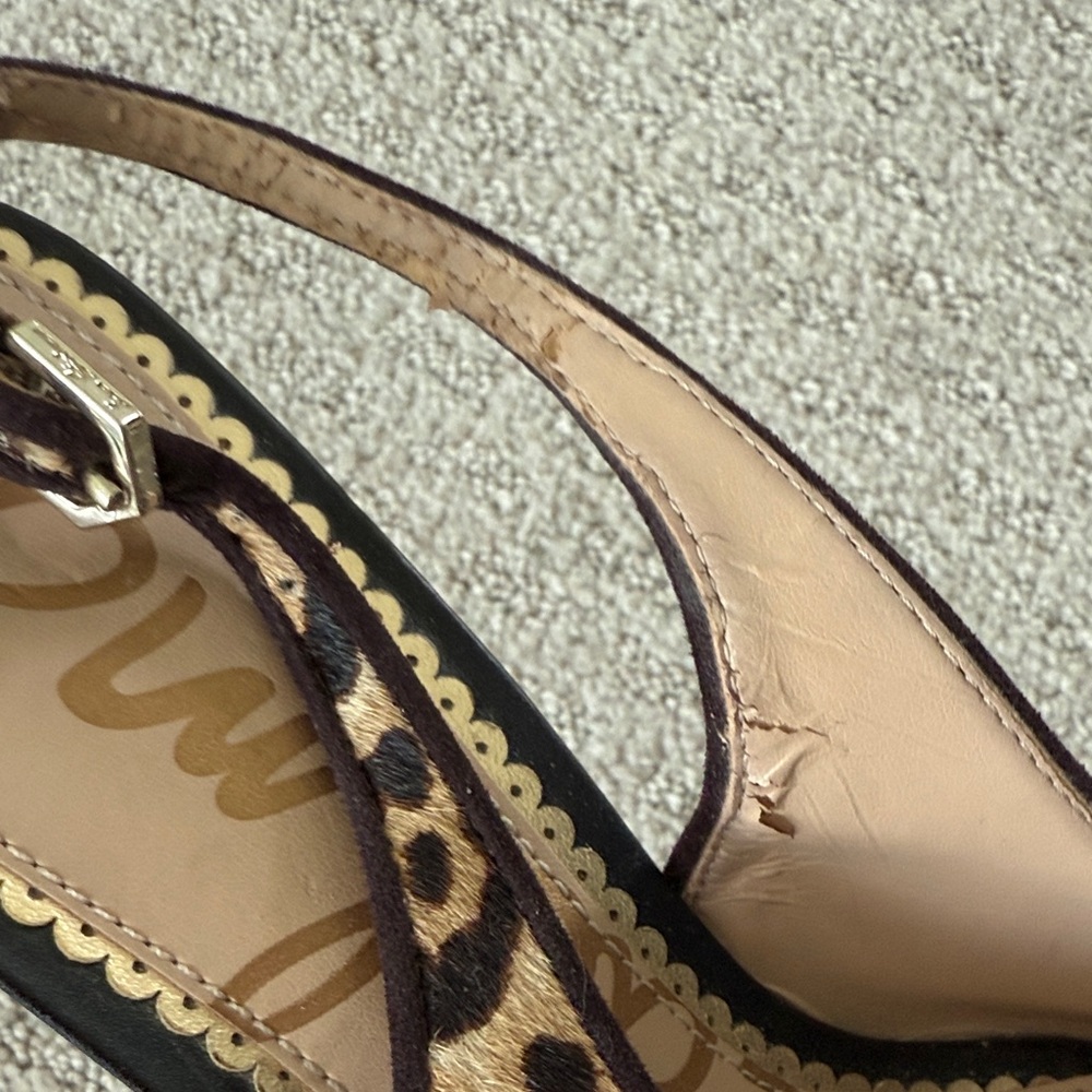 Sam Edelman Leopard Print Slingback Kitten Heels. Size 7. - Picture 6 of 6